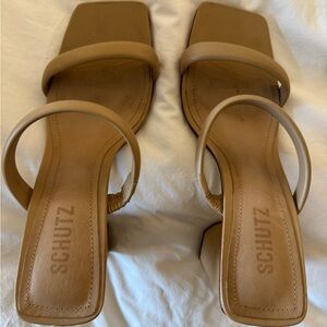SCHUTZ Beige Strappy Heels